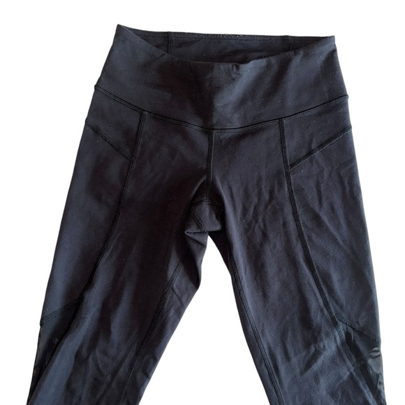 Lululemon Black Perforated Mesh Activewear Leggings size 4 - Picture 8 of 13